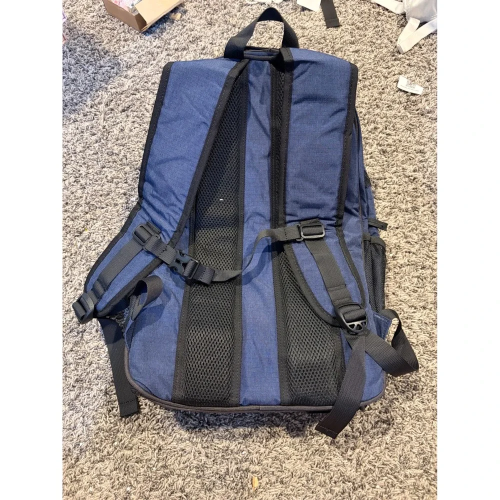 Bosynoy Navy Blue Travel Backpack Hiking School Bag Multi-Pocket New with Tags